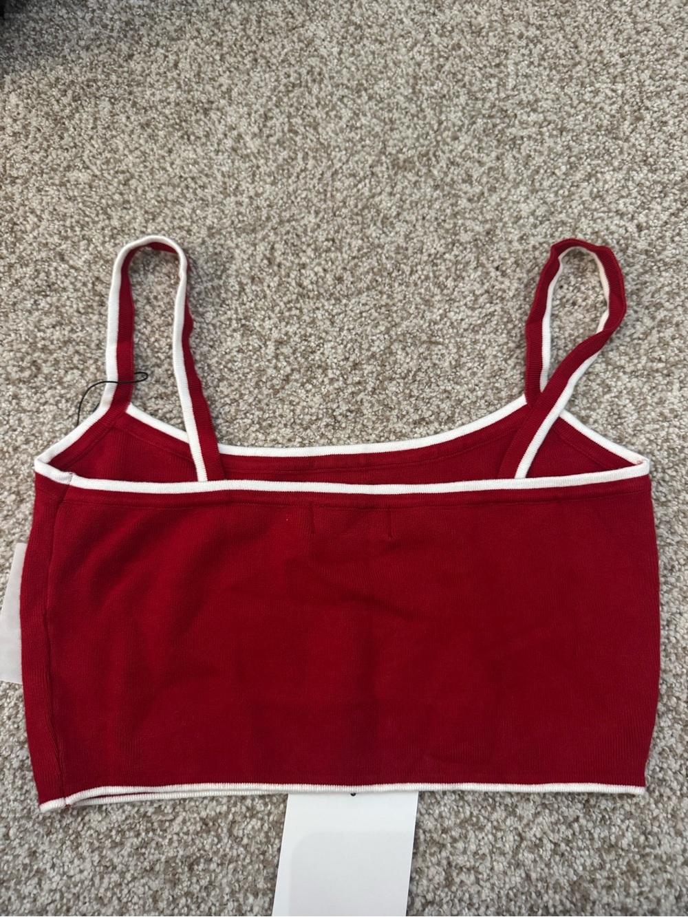 MAJORELLE Red Crop Tank with White Trim - Picture 2 of 3